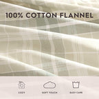 Laura Ashley - Flannel Sheets Queen Size, Anti-Pilling & Wrinkle Resistant Cotton, Touchably Soft for All-Season Comfort - Bed Sheets with Matching Pillowcases & Fitted Sheet (Mulholland Plaid Green)