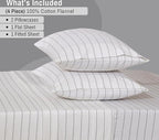 RUVANTI Flannel Sheets King Size - 100% Cotton Brushed King Size Sheets Set - Deep Pockets 16 Inches Bed Sheets - All Seasons Breathable & Extra Soft - Warm & Cozy, 4 Piece, Running Dots