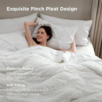 Bedsure California King Comforter Set White - Bed in a Bag Cal King Bedding Set 7 Pieces, GentleSoft™ Pintuck Bed Set Gift for Family, Pinch Pleat White Comforter with Sheets, Pillowcases & Shams