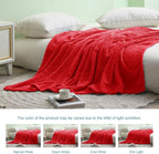 Exclusivo Mezcla Fleece Throw Blanket for Couch, 50x70 Inches Soft Cozy Jacquard Flannel Blankets, Lightweight Fuzzy Plush Warm Throws for Winter, Red