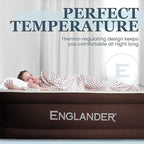Englander Twin Air Mattress - Double High, 300 LB Capacity Luxury Camping Mattress with Built-in Pump, Microfiber, Waterproof
