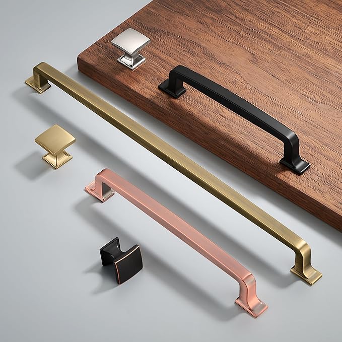 Khtumeware 20 Pack 6-1/4 Inch Cabinet Handles - Champagne Bronze Pulls, Warm Brass Drawer Pulls, Hardware for Kitchen Cabinets, Cupboards