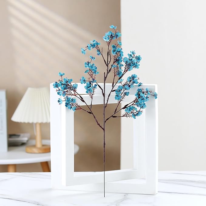 JAKY-Global Babys Breath Silk Artificial Flowers Bulk 20pcs for Fall Decor Fake Flower Bouquet Bulk for Home Kitchen Indoor Bouquet Floral Arrangement Table Centerpieces Party Decor(Autumn Blue)