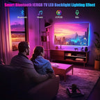 PANGTON VILLA LED Lights for TV 80-100 Inch, 24.6FT ICRGB TV LED Backlight Kit Work with APP & Remote Control, Music Sync TV LED Lights, TV Lights Behind, USB Powered
