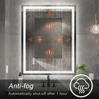 28x36 Inch Led Mirror for Bathroom with Front Light and Backlit, Dimmable Anti Fog Wall Bathroom Mirror with Led Lights, Water Proof, Decor Vanity Mirror