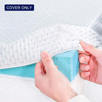 Subrtex 3 Inch Mattress Topper Cover (Only Cover) Mattress Topper Protector Bedding Rayon Made from Bamboo Removable Mattress Encasement with Zippers, King
