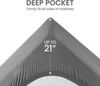 SLEEP ZONE Twin XL Cooling Mattress Topper for College Dorm, Premium Zoned Cool Mattress Pad Cover, Padded Mattress Protector Breathable Washable, Deep Pocket 8-21" (Grey, Twin XL)