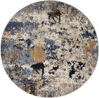 Keen Home Design Area Rugs - 8ft Round Non-Shedding, Abstract Rugs for Kitchen, Living Room, Bedroom, Dining Room, Entryway - Size: 7'10" Round, Multi