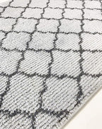 Custom Size Modern Runner Rug Carpet for Hallway Entryway Foyer Kitchen, Slip Resistant Latex Rubber Backed 31 inch Wide X Customized Length, Trellis Grey, 31 inch X 16 feet