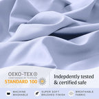 LuxClub 4 PC Sheet Set Bed Sheets Deep Pockets 16" Eco Friendly Wrinkle Free Cooling Machine Washable Hotel Bedding Silky Soft - Sky Blue California King
