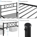 Yaheetech Twin XL Size Metal Platform Bed Frame with Simple Headboard and Footboard, Mattress Foundation for Under Bed Storage, Steel Slat Support, No Box Spring Needed, Easy Assembly, Black