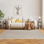 TUTOTAK Small Side Table, Narrow End Table, Bedside Table, Couch Side Table with Wheels for Living Room or Bedroom, Greige TB01BG061