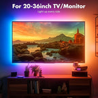 Maylit ICRGB TV LED Backlight, App Control LED Lights for 20-36in TV/Monitor, Music Sync Color Changing TV LED Strip Lights for Home Decor, USB Powered Gaming Accessories Lights for Bedroom Room Decor