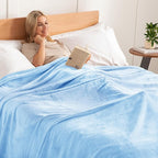 Exclusivo Mezcla Extra Large Fleece Throw Blanket for Couch, Sofa, 300GSM Super Soft and Warm Blankets, Ice Blue Throw All Season Use, Cozy, Plush, Lightweight, 50x70 Inches