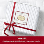 Mellanni California King Sheets Set - 4 PC Iconic Collection Bedding - Hotel Luxury, Extra Soft, Cooling Bed Sheets - Wrinkle, Fade, Stain Resistant (Cal King, Pin Stripe Gray)