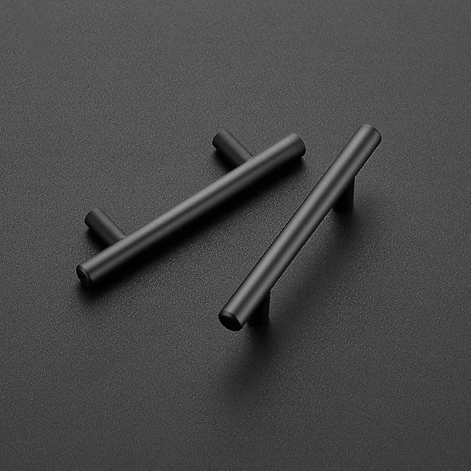 Ravinte 55 Pack | 5 Inch Cabinet Pulls Matte Black Stainless Steel Kitchen Drawer Pulls Cabinet Handles 5InchLength, 3Inch Hole Center