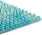 Linenspa 3 Inch Convoluted Gel Swirl Memory Foam Mattress Topper - Promotes Airflow - Relieves Pressure Points - Queen