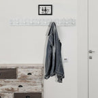 WEBI Coat Rack Wall Mount,Coat Hooks Wall Mounted,16" Hole to Hole,Large Coat Hanger Wall Hook Rack,5 Hooks for Hanging Coats,Hats,Jacket,Clothes,White