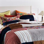 Secgo King Size Comforter Set- 100% Cotton Quilt King Size Set, Green, Sage bedspreads (96 * 108 Inch) with 2 Pillow Shams, Patchwork Reversible Lightweight Bedding