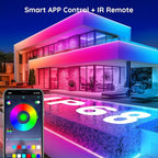 100Ft Outdoor LED Strip Lights Waterproof,Music Sync RGB IP68 Outside Led Light Strips Waterproofs with App and Remote,Exterior Led Rope Lights Waterproof for Deck,Balcony,Roof,Garden,Pool