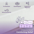 NapQueen Queen Mattress, 8 Inch Charcoal Memory Foam, CertiPUR-US Certified, Breathable Soft Fabric Cover