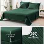 HYMOKEGE Emerald Green Full Size Comforter Sets Seersucker 7 Pieces, All Season Luxury Bed in a Bag for Bedroom, Bedding Set with Comforter, Sheets, Pillowcases & Shams