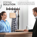 Matte Black Coat Rack Wall Mount – 17 Inch Stainless Steel Hook Rail with 6 Double Coat Hooks – Wall Mounted Entryway Organizer for Coats, Hats, Bags, Towels, Robes, Closet or Bathroom