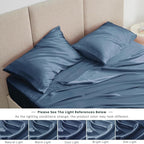 Love's cabin Full Size Satin Sheet Sets - 4 Piece Ash Blue Silky Sheet Set Full with Deep Pocket, Luxury Silk Feel Bed Sheets Full Bedding Set (1 Flat Sheet,1 Fitted Sheet,2 Pillow Cases)