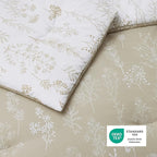 Bedsure King Comforter Set - Linen Bed Set, 3 Pieces Cute Floral Bedding, 1 Soft Reversible Botanical Flowers Comforter and 2 Pillow Shams