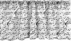 Ambesonne Music Window Valance Pack of 2, Abstract Style Professional Pattern Notes and Clef Sheet Play Writing Print, Rod Pocket Curtain Valances for Kitchen Bedroom, 54" X 12", Black White
