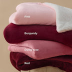 Bedsure GentleSoft Sherpa Fleece Blankets King Size for Bed - Thick and Warm Throw for Girls and Women, Soft Fuzzy Plush King Christmas Blanket for Winter, Burgundy, 108x90 Inches
