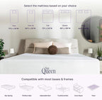 NapQueen 10 Inch Full Size Mattress, Bamboo Charcoal Memory Foam Mattress, Bed in a Box, White
