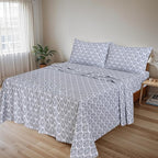 RUVANTI Flannel Sheets Full Size - 100% Cotton Double Brushed Bed Sheets Set, Deep Pockets 16 Inches, All Seasons Breathable & Extra Soft Full Sheets, Warm & Cozy, 4 Piece, Damask