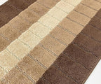 Custom Size Modern Geometric Pattern Carpet Runner Rug for Hallways, Slip Resistant Latex Rubber Backed, 31 inch Wide X Customized Length, Squares Brown, 31 inch X 27 feet