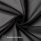 Aiyufeng Black Sheer Curtains 63 Inches Long Light Weight Soft Semi Voile Drapes, Window Curtain Sheers Elegant Rod Pocket Top for Bedroom Living Room, Each is 40W x 63L