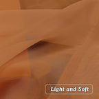 OVZME 2 Panels Orange Sheer Valance - Short Fresh Curtain Valances for Windows Basement Semi Sheer Valances for Kitchen Window Dressing with Dual Rod Pocket (Orange, 42 by 14 Inches Long)