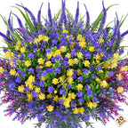 Artificial Plants Outdoor, 20PCS Artificial Flowers, UV Resistant Fake Flowers, Faux Flowers for Outdoor Planters for Home Garden Outside Porch Decor