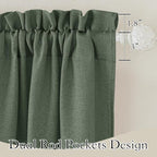RYB HOME Green Linen Curtains 84 inches Long for Living Room Kids Room, Light Filtering Privacy Protection Home Decor 2 Panels Set for Sliding Glass Door, W 52 x L 84 inches, Hunter Green