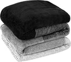 PAVILIA Black Ombre Fleece Throw Blanket for Couch, Soft Flannel Blanket for Sofa Bed Room, Plush Lightweight Dark Gray Black Gradient Blanket, Cozy Microfiber Decorative Gift Throw, 50x60