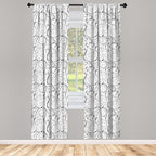 Ambesonne Black and White Curtains, Scribble Swirling Motifs Spiral Floral Stems Modern Abstract Scroll, Window Treatments 2 Panel Set for Living Room Bedroom, Pair of - 28" x 63", White Charcoal Grey