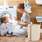 Cotton Rope Laundry Basket Hamper for Clothes Woven Storage Basket for Living Room Bedroom Boho Tall Rope Baskets for Blanket Toys Pillow Towels Baby Nursery Hamper Bin beige