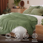 Bedsure GentleSoft Reseda Fleece King Blanket for Couch - Cozy Soft Blankets for Women, Cute Small Throws for Girls, 108x90 Inches