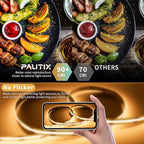 PAUTIX 5V USB COB LED Strip Light 6.56ft/2m 1200lm, Dimmable 640LEDs 2700K Warm White CRI90+ with RF Remote TV Backlight,Flexible Under Cabinet Tape Light for Bedroom,Kitchen,Home DIY Lighting