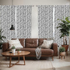 Ambesonne Black and White Window Curtains Pack of 2, Modern Grunge Botany Motif Monochrome Brush Paint Style Strokes, Lightweight Set with Rod Pocket, 4 Panels of - 28" x 63", White and Black