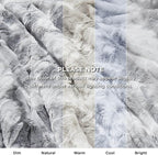 Bedsure GentleSoft Sherpa Fluffy Blanket Queen Size for Bed - Fleece Warm and Cozy for Women Gift, Plush & Fuzzy Faux Fur Christmas Blanket for Couch Decor, Tie Dye Design, Light Grey, 90x90 Inches
