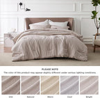 Bedsure King Size Comforter Set - Warm Taupe Soft Bedding for All Seasons, Cationic Dyed Bed Set, 3 Pieces, 1 King Size Comforter (104"x90") and 2 Pillow Shams (20"x36"+2")