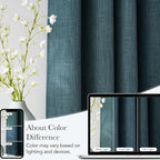 NICETOWN Short Faux Linen Greyish Green Blackout Curtains 63 inches Long for Kitchen - Privacy Panels for Living Room Bedroom, Modern Farmhouse Style Easy Care Grommet Top, 2 Panels, W42 by L63