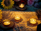GOLDEAL 30 Pcs Gold Glass Small Tealight Candle Holders-Tea Candle Holders Bulk - Perfect for Weddings, Parties, Dinners - Ideal for 1.5" Standard Tealights and Candle Moulds…