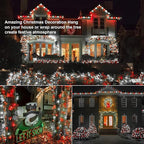 Brizled Red & White Christmas Lights, 33ft 100 LED Christmas Tree Lights, 120V UL Listed Mini String Lights Connectable, Plugin LED Xmas Lights, Indoor Christmas Lights for Outdoor Party Home Decor