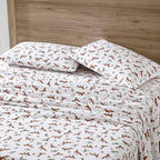 Eddie Bauer- King Sheet Set, Cotton Flannel Bedding Set, Brushed for Extra Softness, Cozy Home Décor (Fox Trail Orange, King)